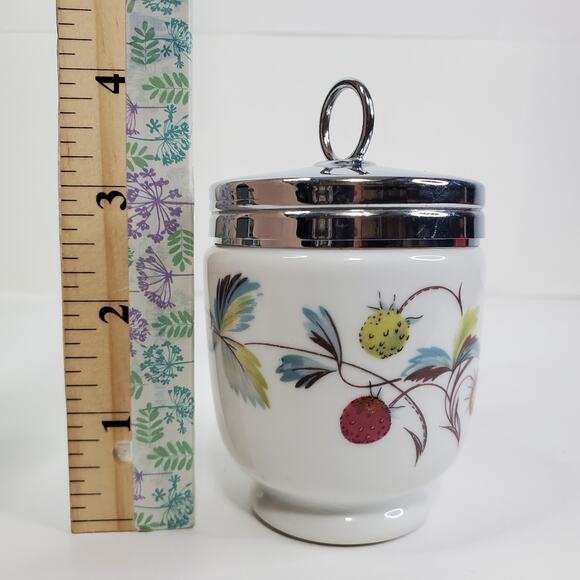 Vintage Royal Worcester King Size Porcelain Egg Coddler Strawberry Fair - Picture 8 of 9